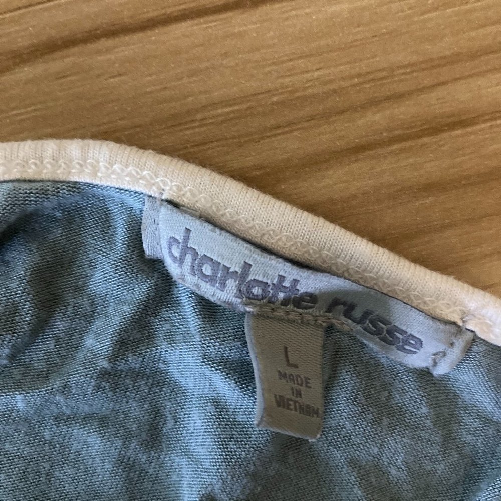 Blue & white halter crop top